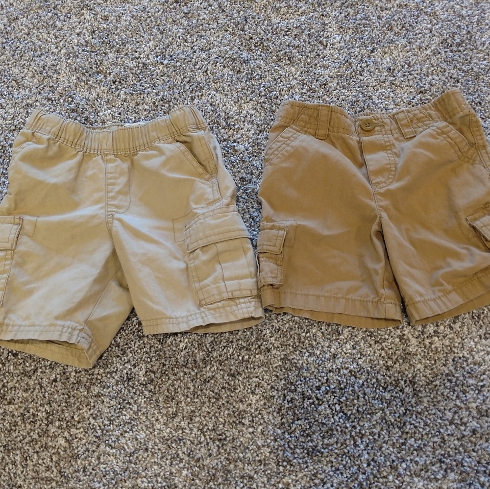 Boys khaki cargo shorts